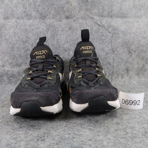 Nike Shoes Kids 4Y Sneakers Air Max 270 React Black Gold Athletic Sport Trainers - Picture 3 of 15